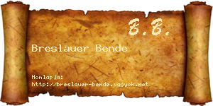 Breslauer Bende névjegykártya